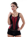 Corselet Corsets Strap for Women Steampunk Lingerie Bustier Retro Zip Shapewear Top Engagement Halloween Party Costume Clubwear - Red