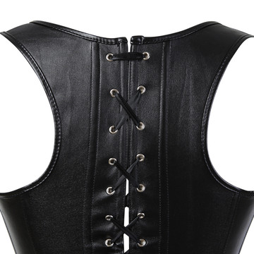 Leather Corsets and Bustiers for Women Straps Corsetto with Buckles Steampunk Plus Size Rockabilly Cosplay Halloween Clubwear
